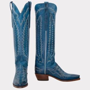 Lucchese Priscilla Boots, Ocean Blue size 8